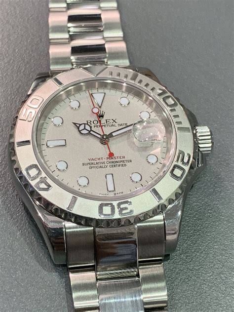 rolex yachtmaster stainless steel platinum sizes|Rolex yacht master watch.